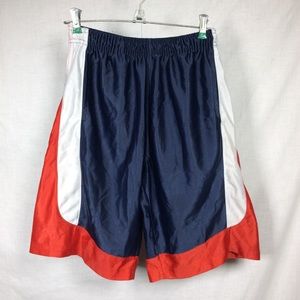 Pony Boy’s Navy Blue/White/Red Dazzle Shiny Basketball Shorts Sz XL 18
